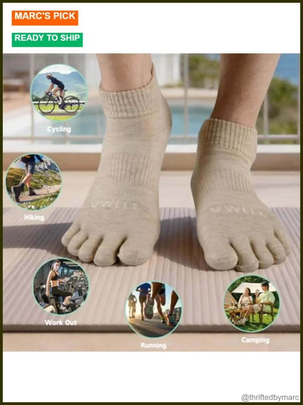Merino Wool Toe Socks for Men and Women, Moisture Wicking Ankle Five Finger